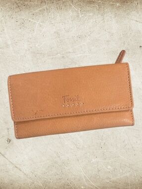 Fossil Vintage Leather Wallet With Pullout Checkbook Holder, NWT